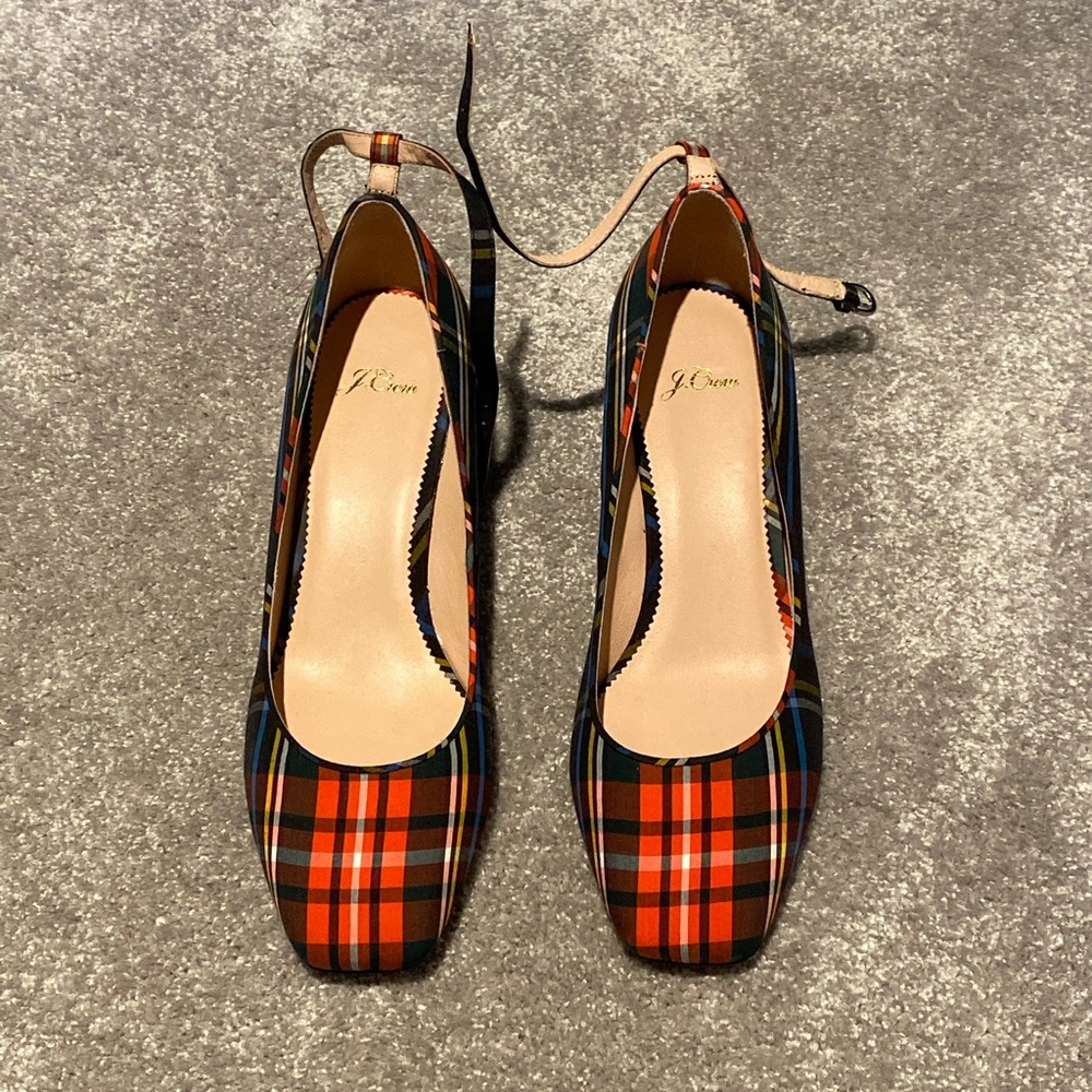 J.Crew Plaid Heels w/ Sparkle Bottom Price Final!